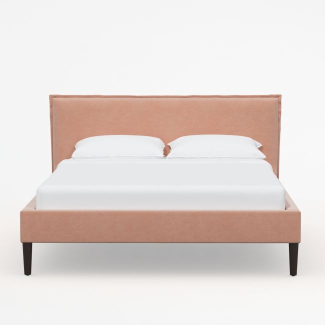 Lane Twin Velvet Pink Low-Profile Bed - Image 0