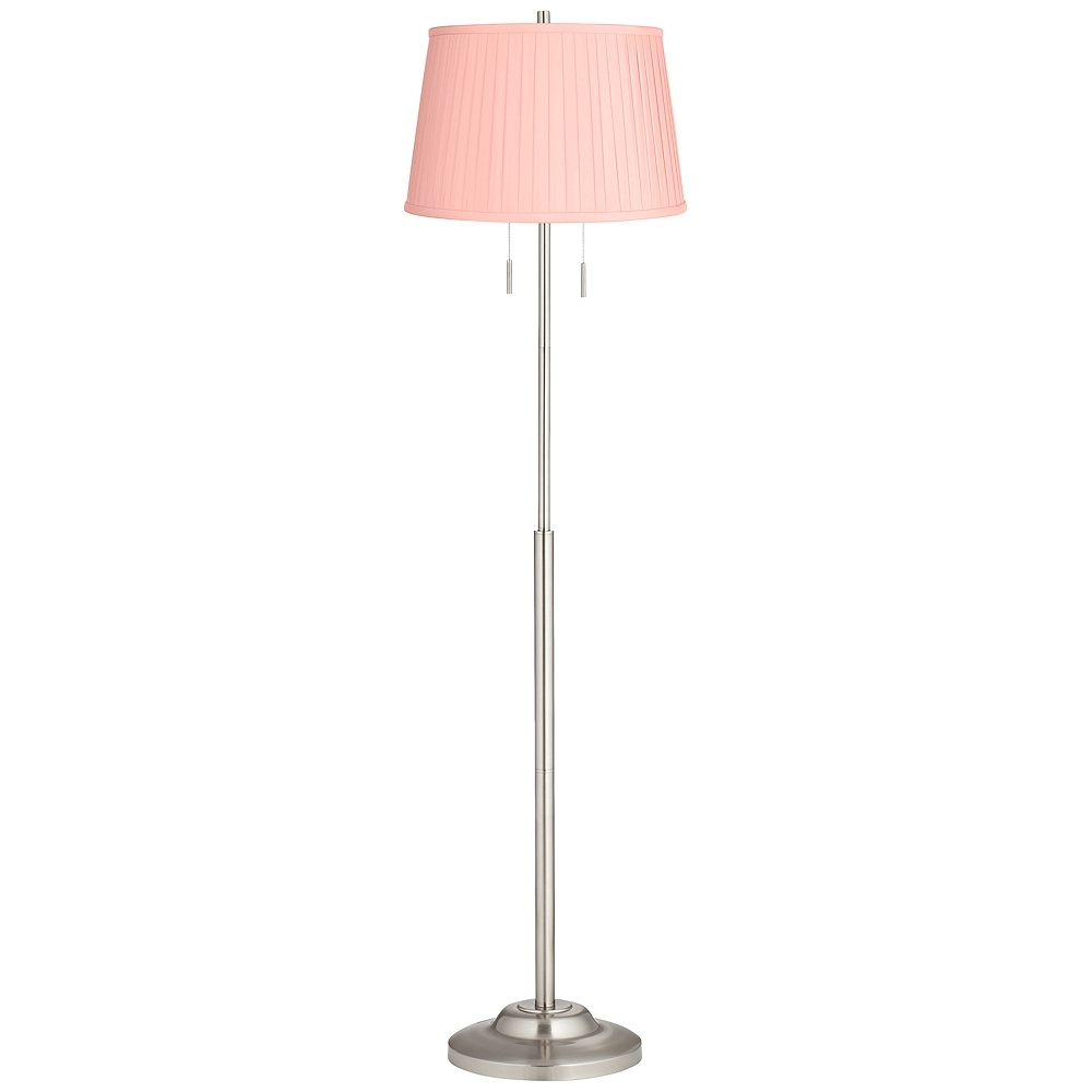 360 Lighting Abba 66" High Peach Pleated Shade Floor Lamp - Image 0