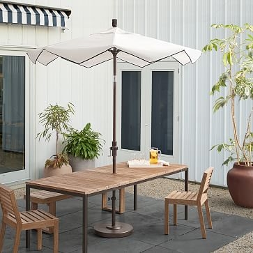 Outdoor Patio Umbrella, 7.5 Ft, Round, Bronze, Sunbrella Canvas, Natural - Image 2
