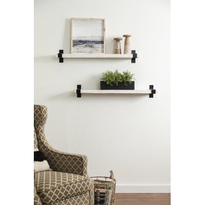 Abasi 2 Piece Pine Solid Wood Bracket Shelf - Image 0