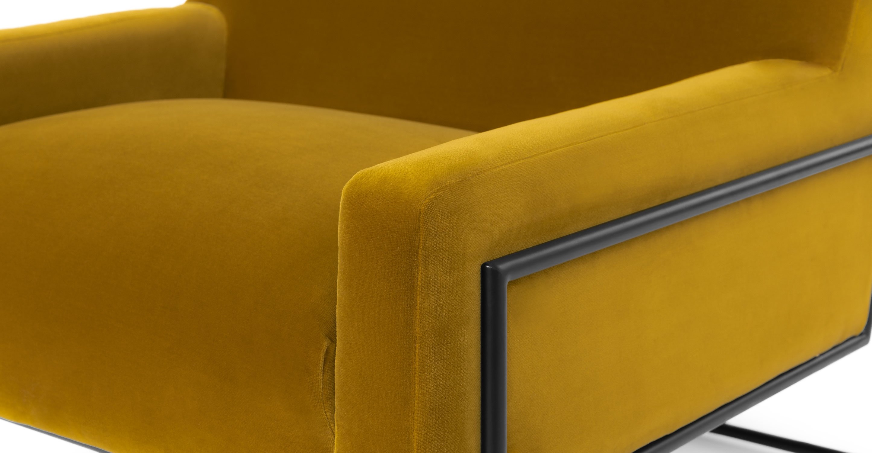 Regis Lounge Chair, Yarrow Gold & Black - Image 5