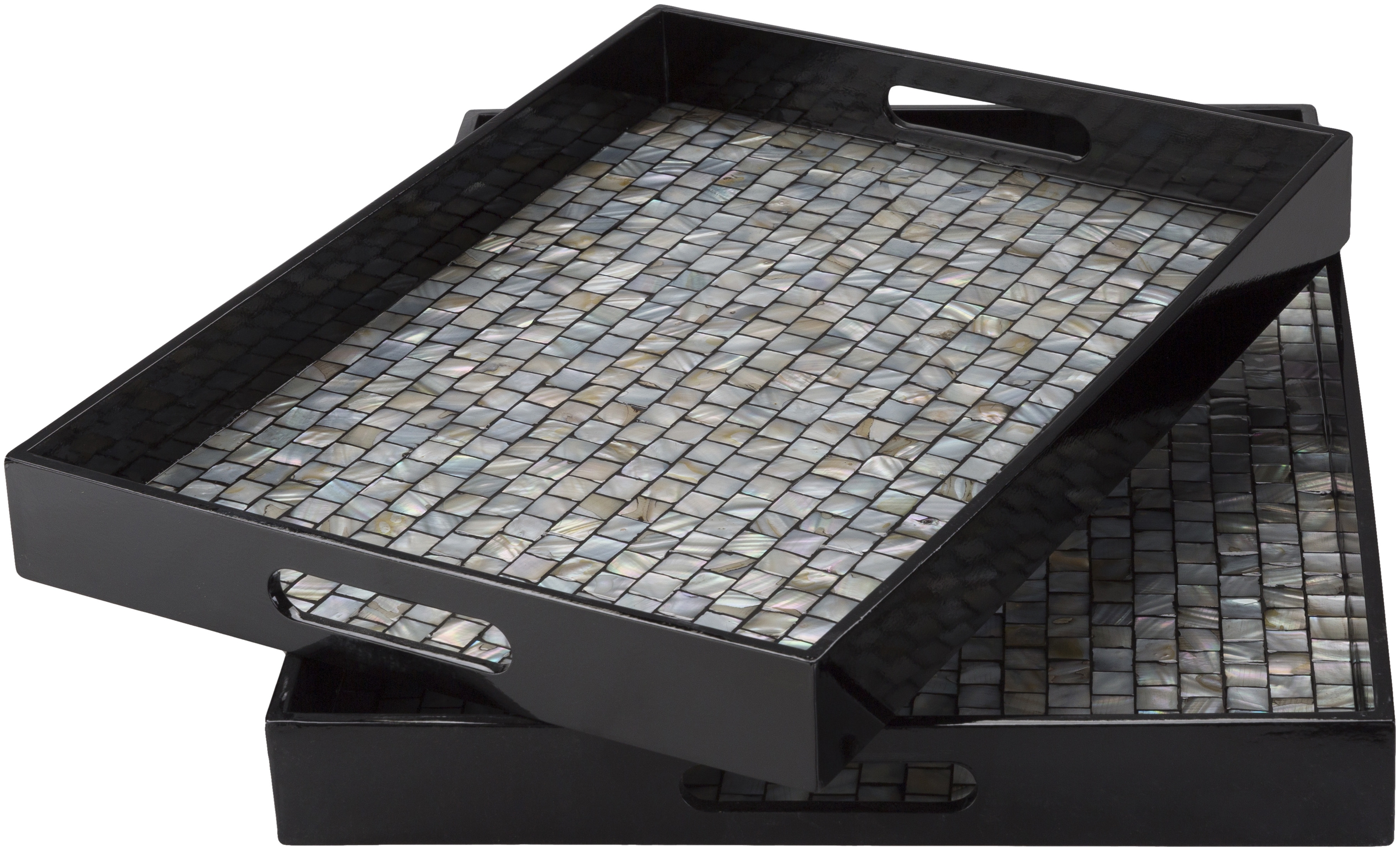 Livabliss Alessandra ALS-001 2"H x 18"W x 13"D;  2"H x 20"W x 15"D Decorative Tray - Image 0