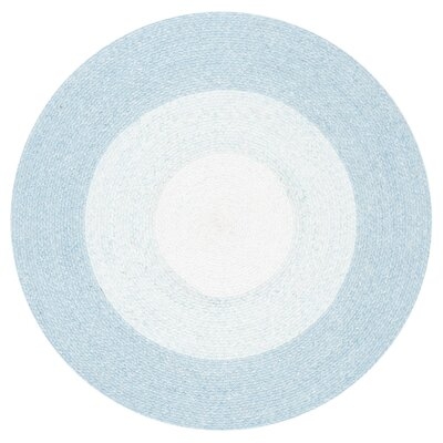 Round Wallin Handmade Flatweave Aqua Area Rug - Image 0
