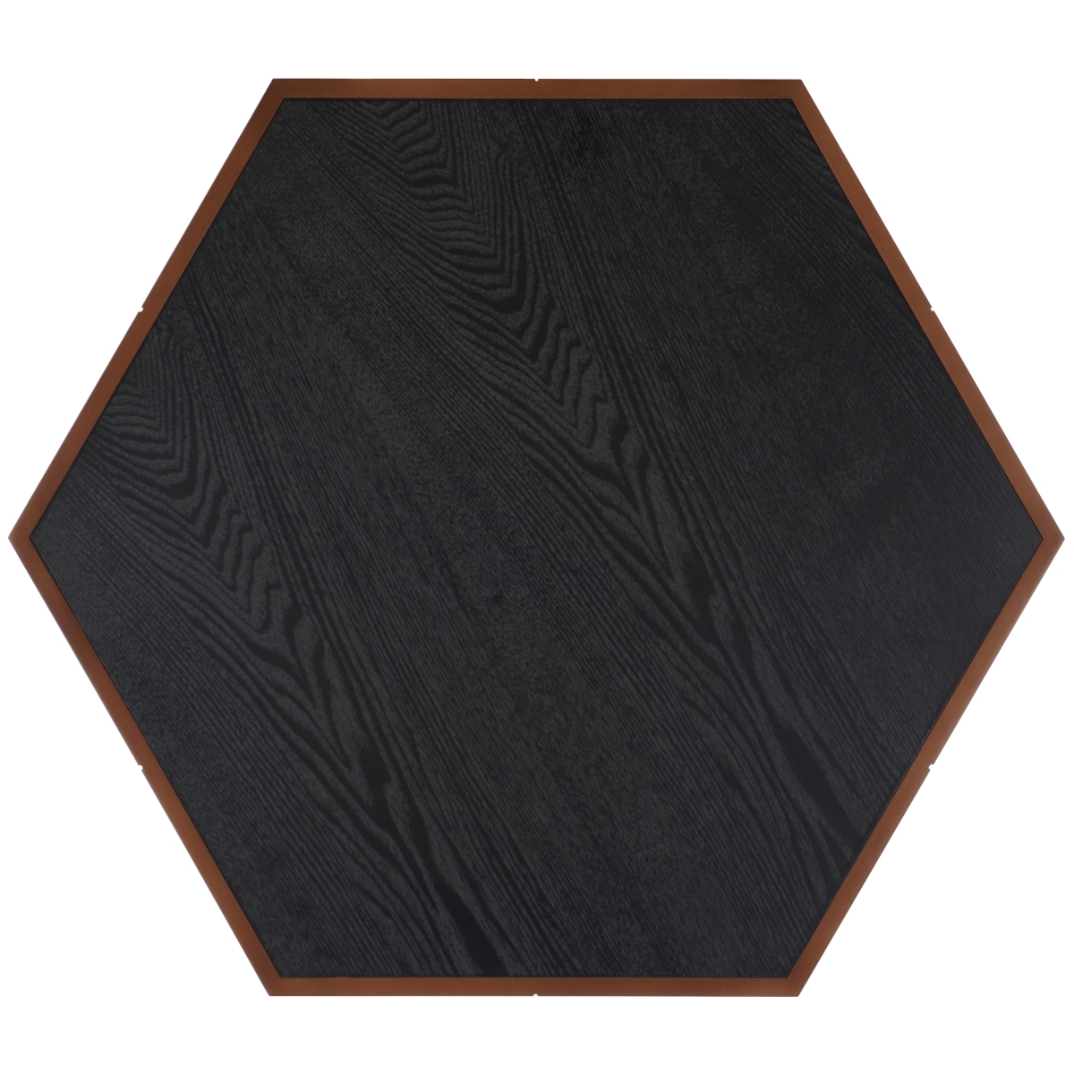Rafaela Hexagon Coffee Table - Natural Brown / Black - Safavieh - Image 5