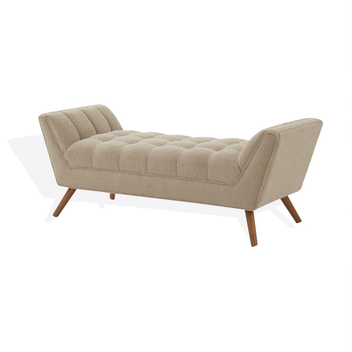 Damian Tufted Bench - Brown / Dark Brown - Image 4