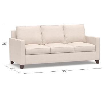 Cameron Square Arm Upholstered Grand Sofa 96" 3-Seater, Polyester Wrapped Cushions, Performance Boucle Pebble - Image 2