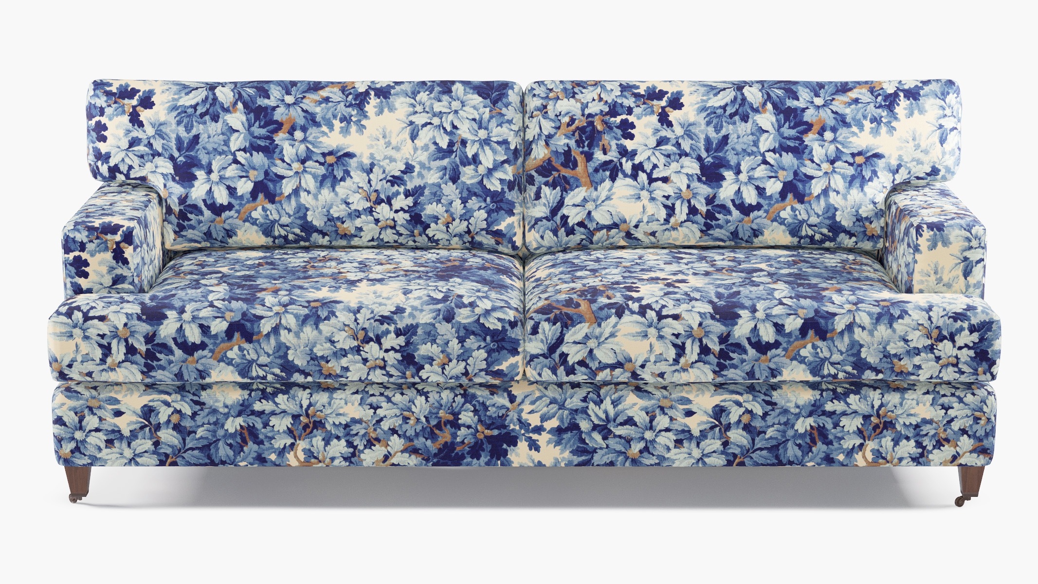 Classic Sofa, Limoges Bois De Chene, Walnut with Antique Brass Caster - Image 0