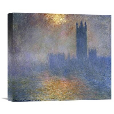 'London Parliament (Patch of Sun in the Fog)' by Claude Monet Painting Print on Wrapped Canvas - Image 0