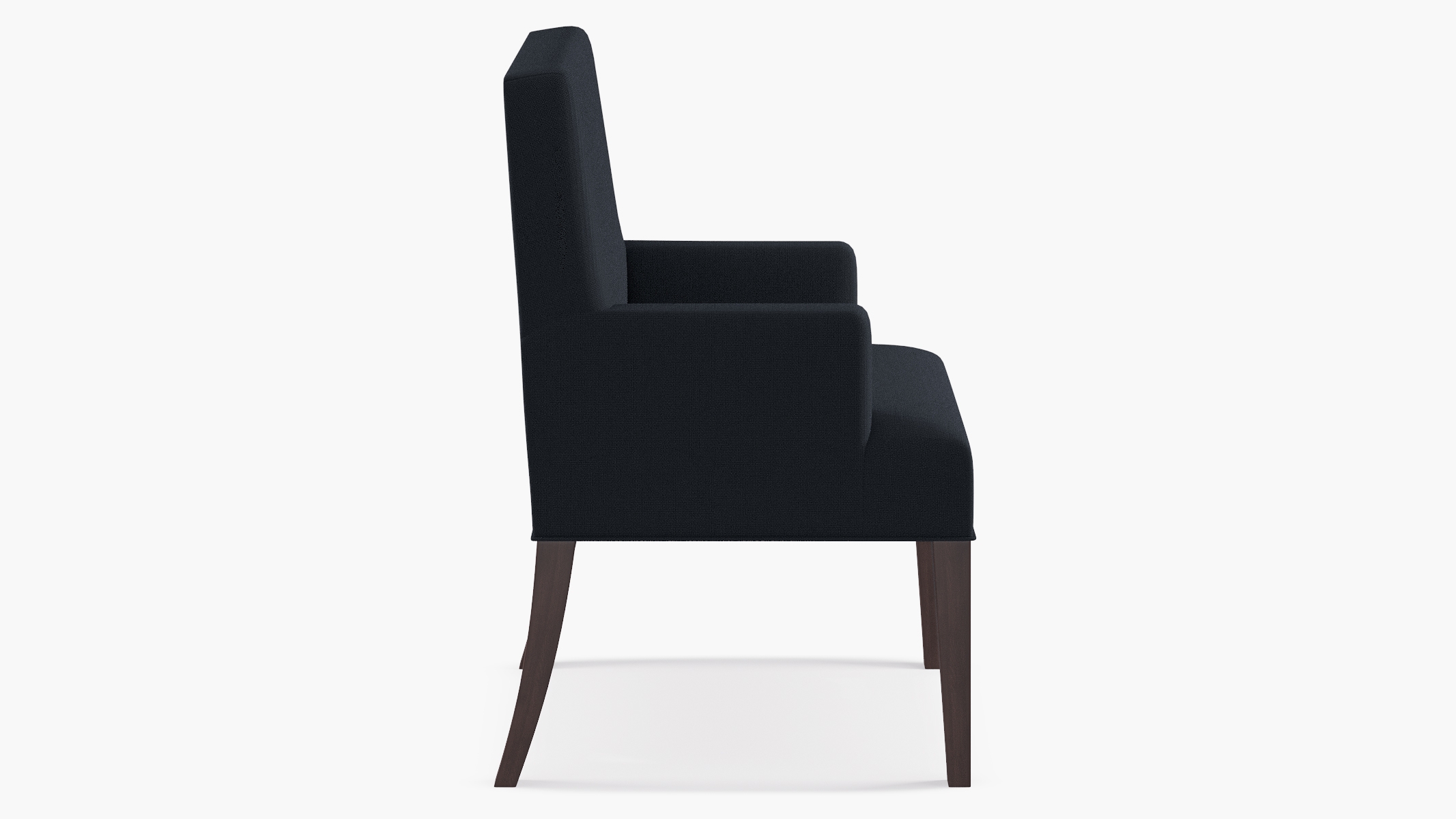 Classic Dining Armchair, Navy Everyday Linen, Espresso - Image 2