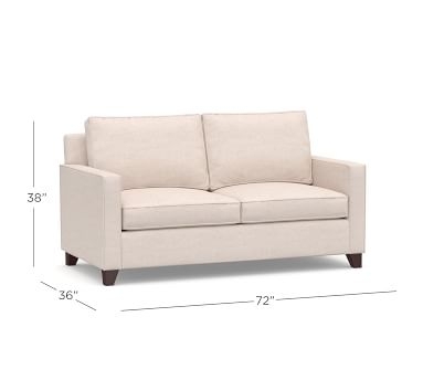 Cameron Square Arm Upholstered Full Sleeper Sofa with Air Topper, Polyester Wrapped Cushions, Chenille Basketweave Oatmeal - Image 5