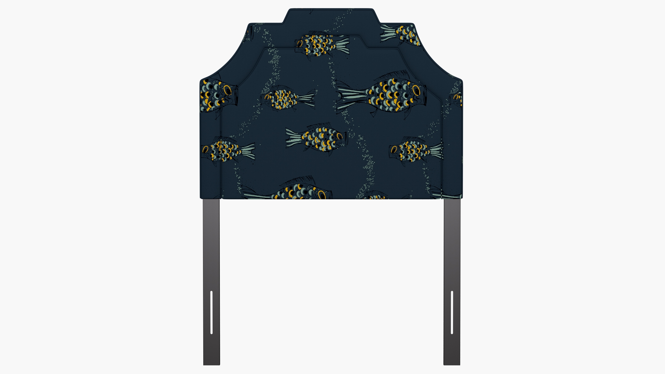 Art Deco Headboard, Indigo Sakana, Twin - Image 1