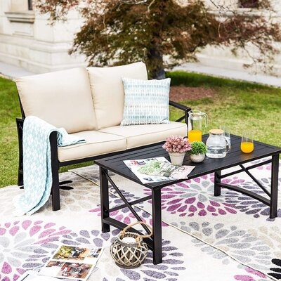 Iridenta 27'' Wide Outdoor Loveseat with Cushions - Image 0
