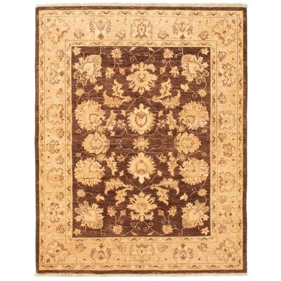 One-of-a-Kind Adrianah Hand-Knotted 2010s Chobi Dark Brown/Ivory 4'2" x 6'1" Wool Area Rug - Image 0