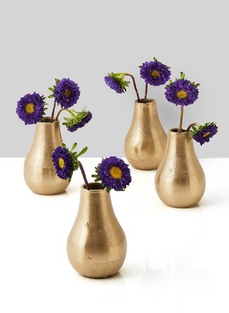 Pilla Gold Indoor/Outdoor Metal Table Vase, Set of 4 - Image 2
