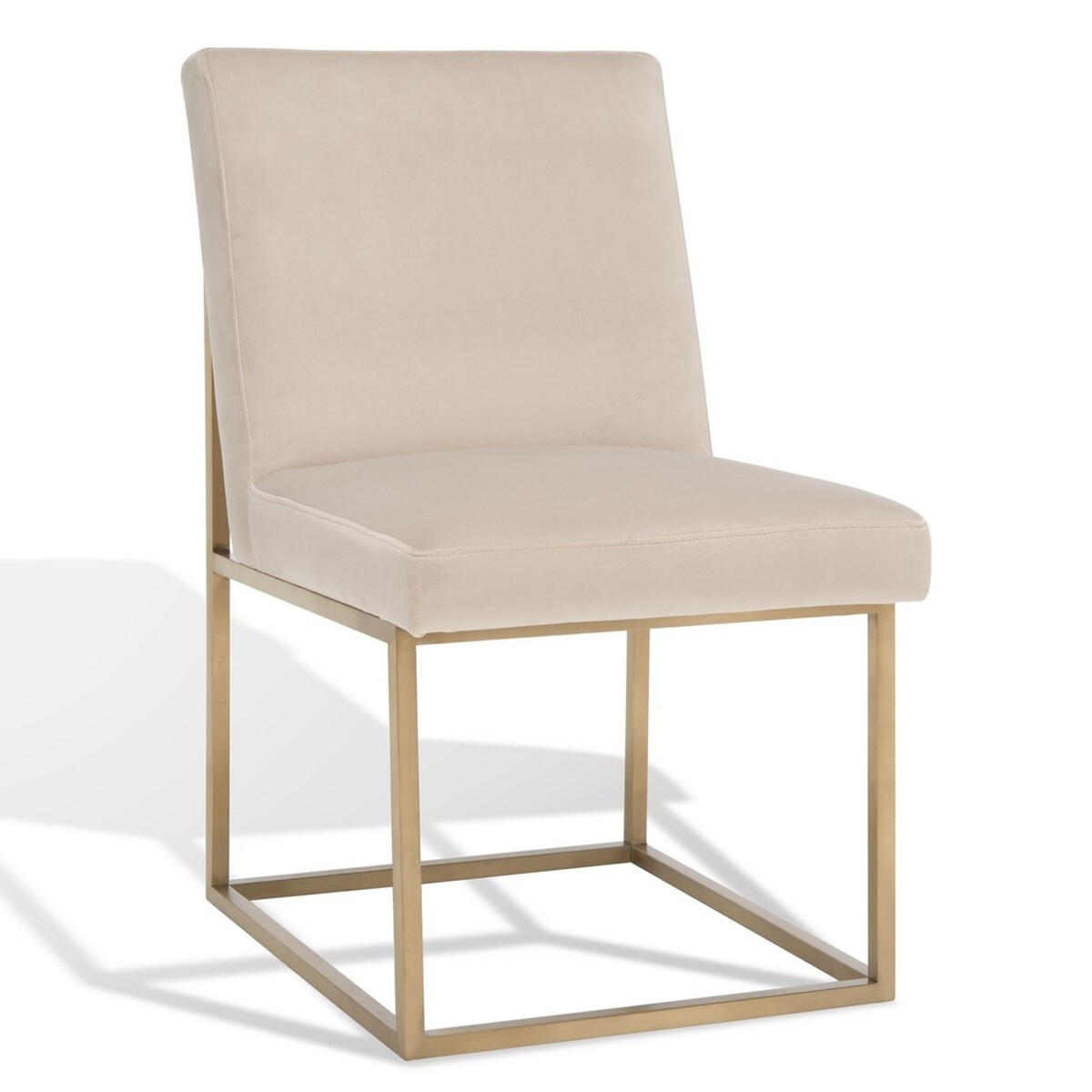 Jenette Dining Chair - Taupe / Gold - Safavieh - Image 5
