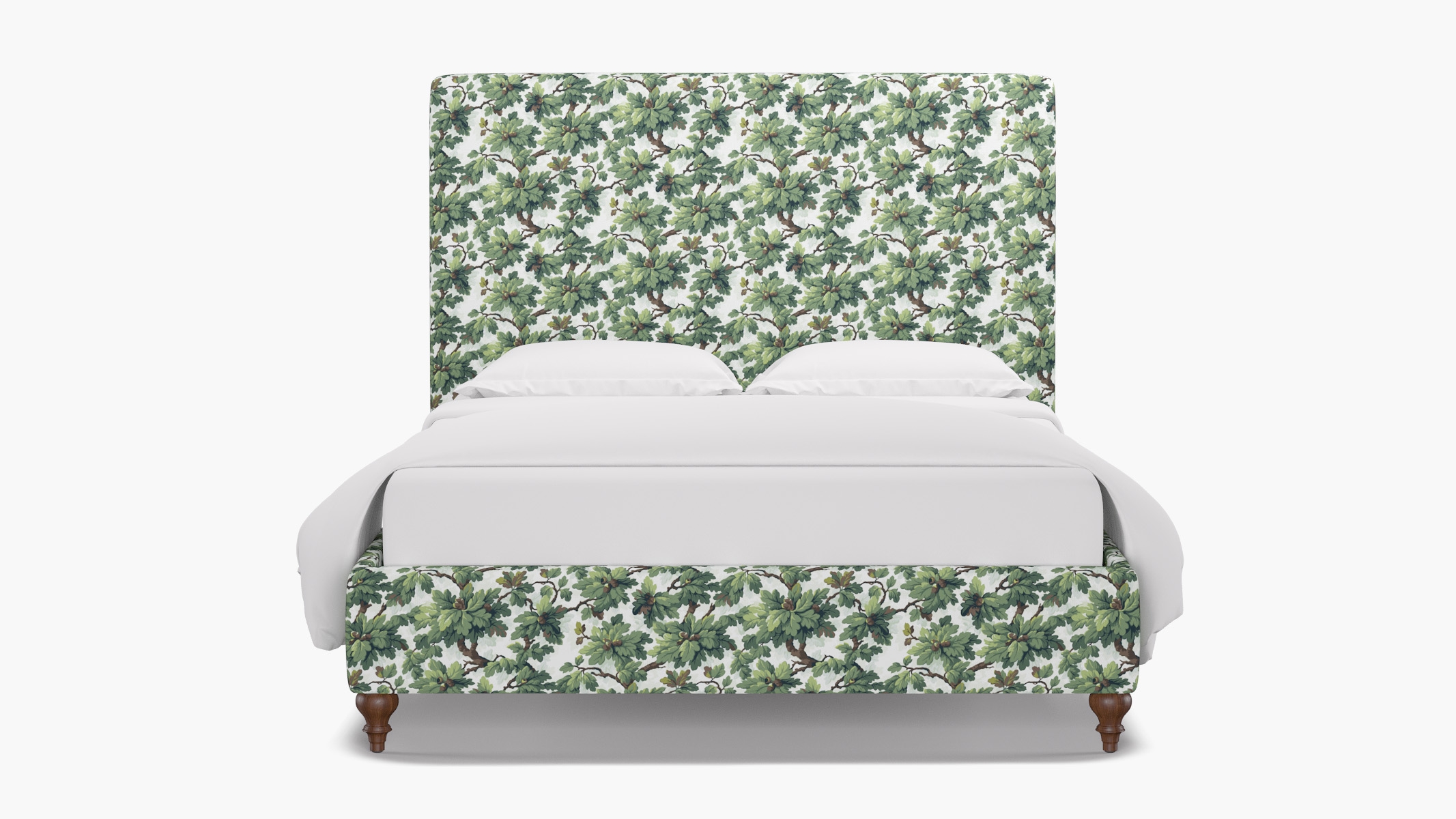 Classic Bed, Vert Woodland, Walnut Traditional Turned Leg, Twin - Image 0