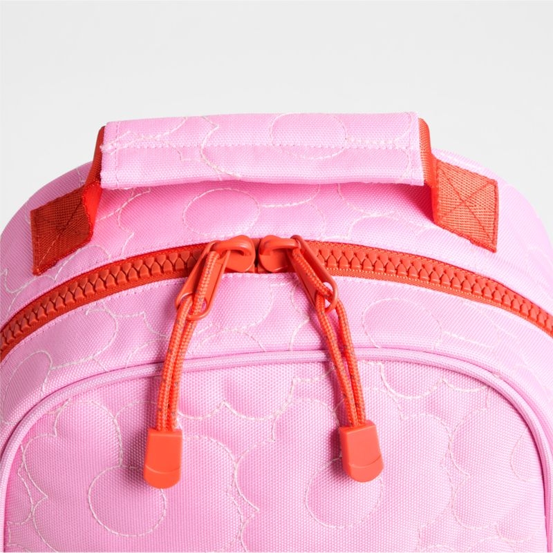 Dreamer Quilted Pink Flower Small Kids Backpack with Side Pockets - Image 7