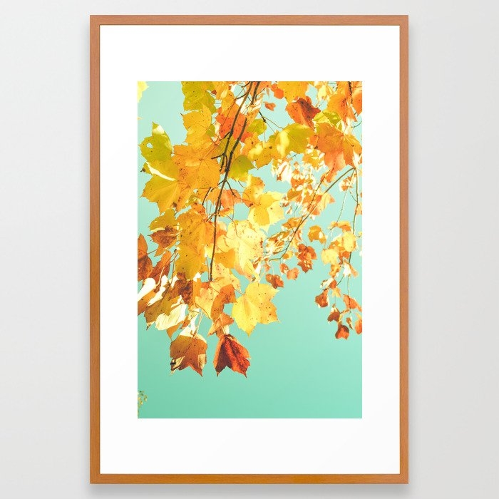 Yellow Leaves Framed Art Print by Olivia Joy St.claire - Cozy Home Decor, - Conservation Pecan - LARGE (Gallery)-26x38 - Image 0