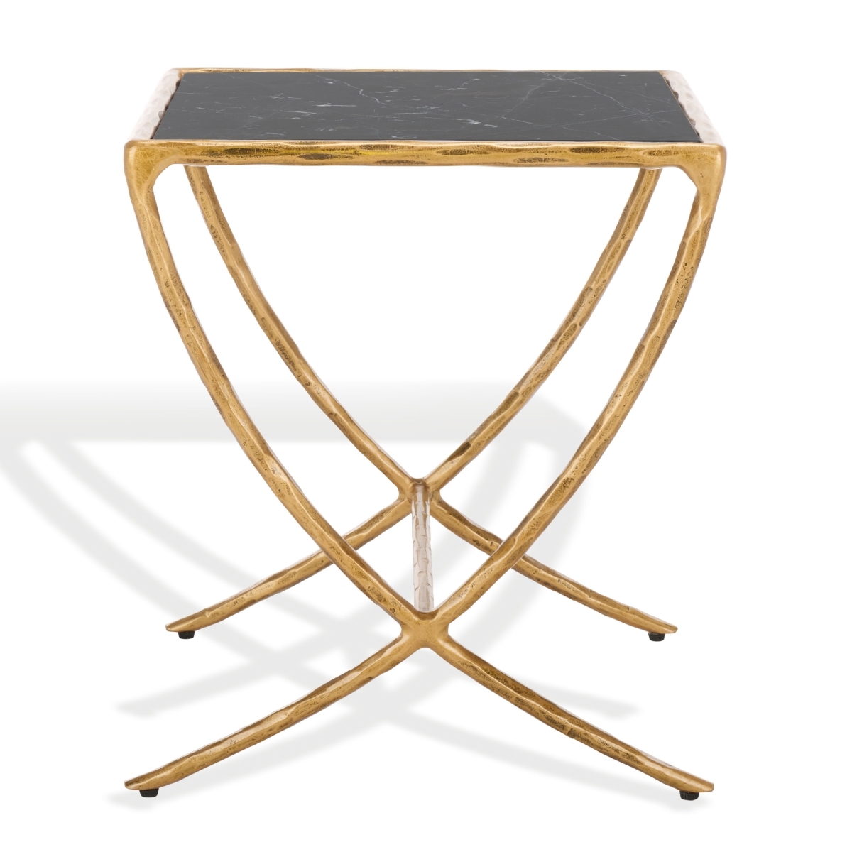 Debbie Square Metal Accent Table - Brass/Black - Image 4
