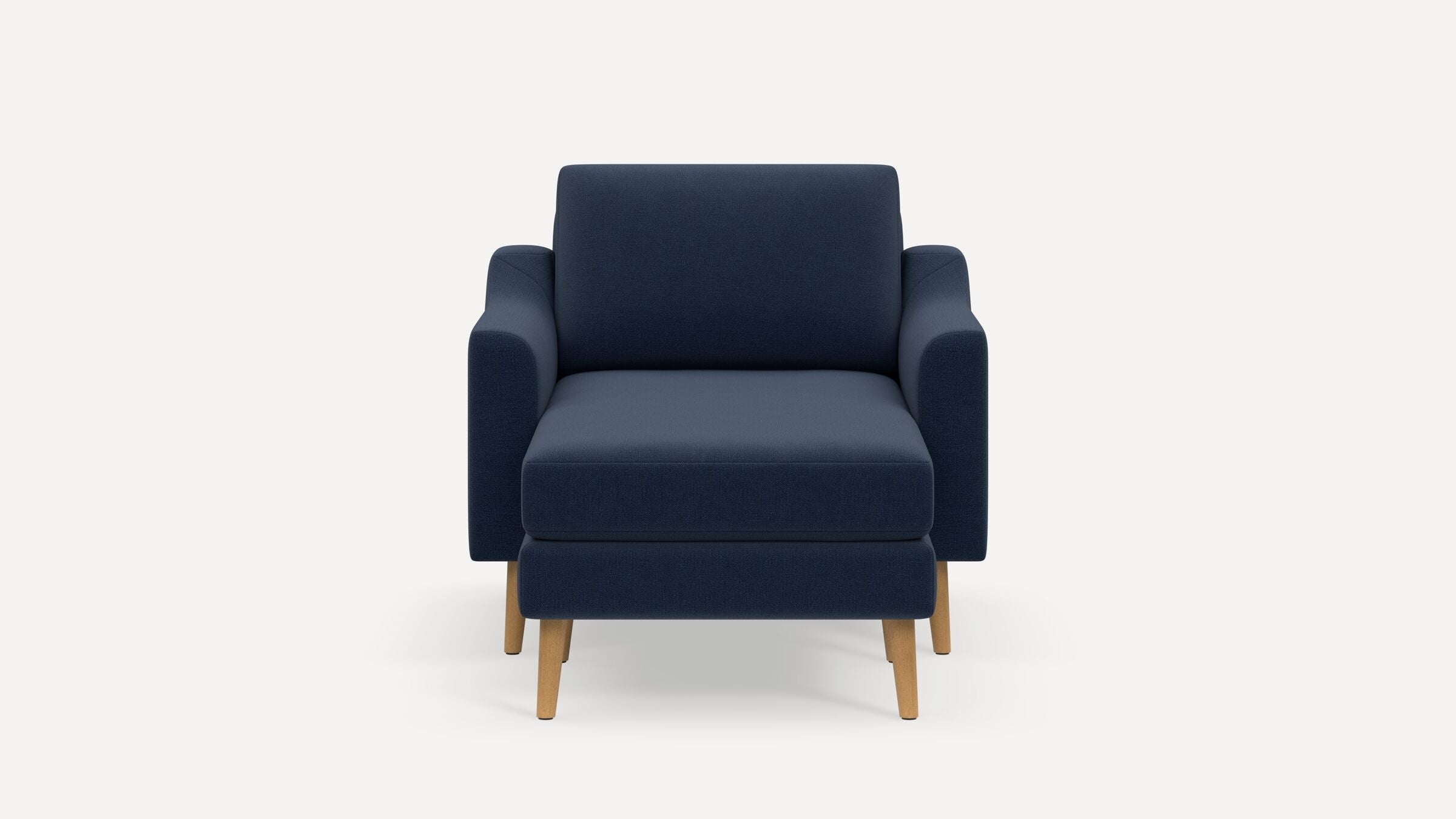 Nomad Armchair with Chaise - Navy Blue - Performance Flatweave / Oak - Wood / Slope - Image 0