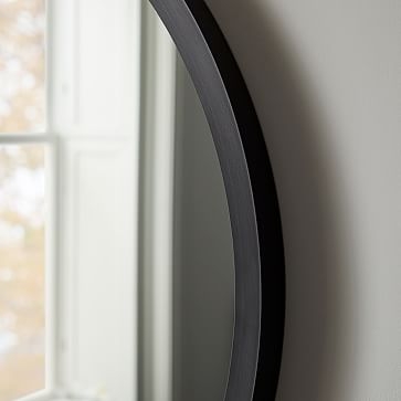 Thick Metal Frame Mirror, Round, Antique Brass, 30 in Diameter - Image 1