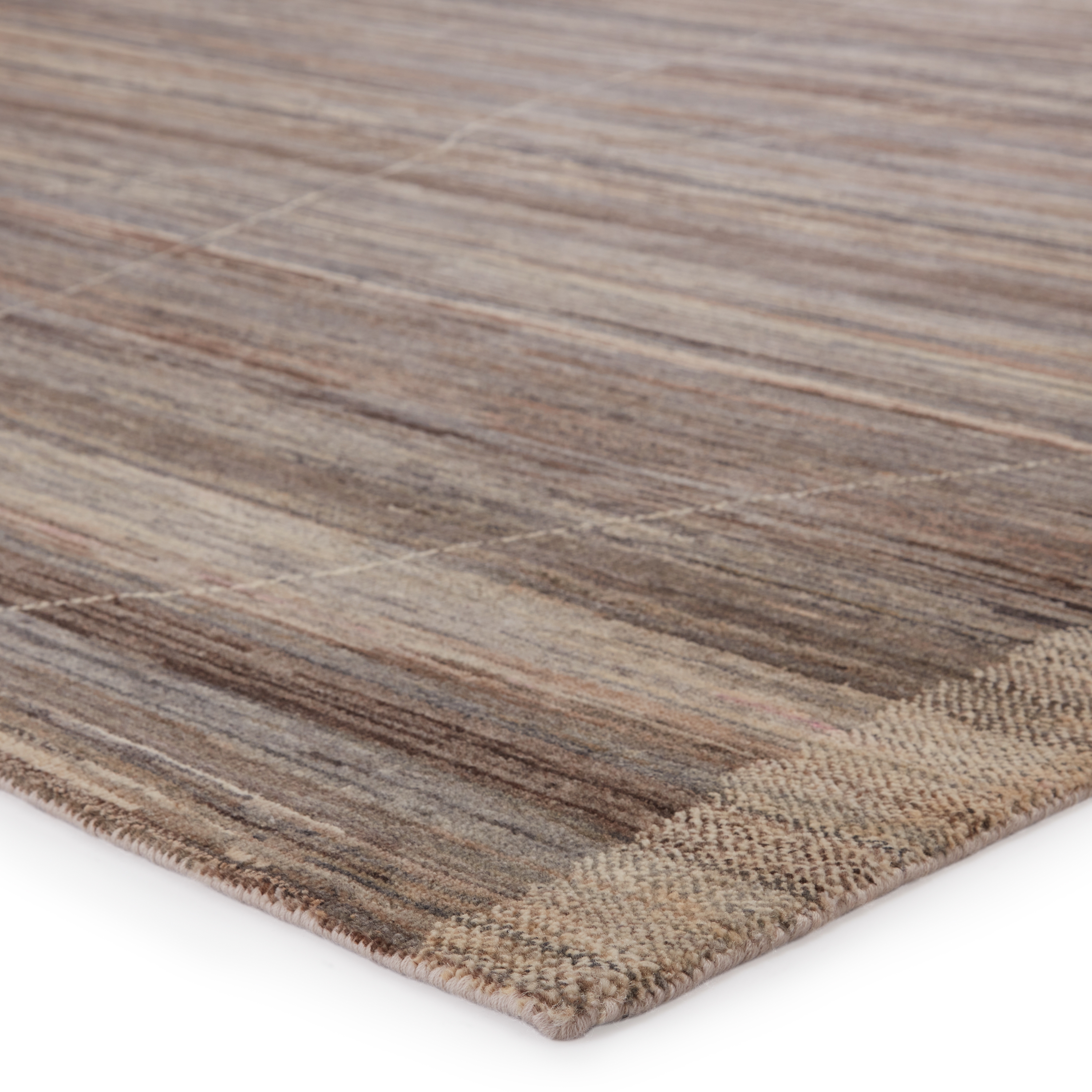 Curium Hand-Knotted Trellis Gray/ Brown Area Rug (6'X9') - Image 1