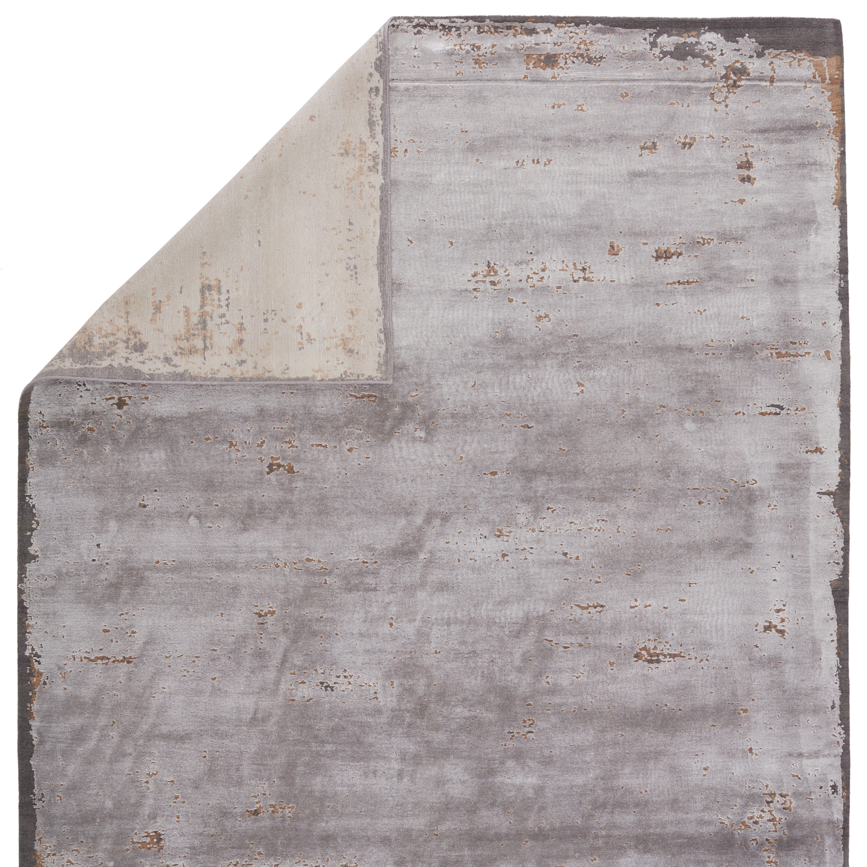 Olga Hand-Knotted Abstract Gray/ Tan Area Rug (9'X12') - Image 2