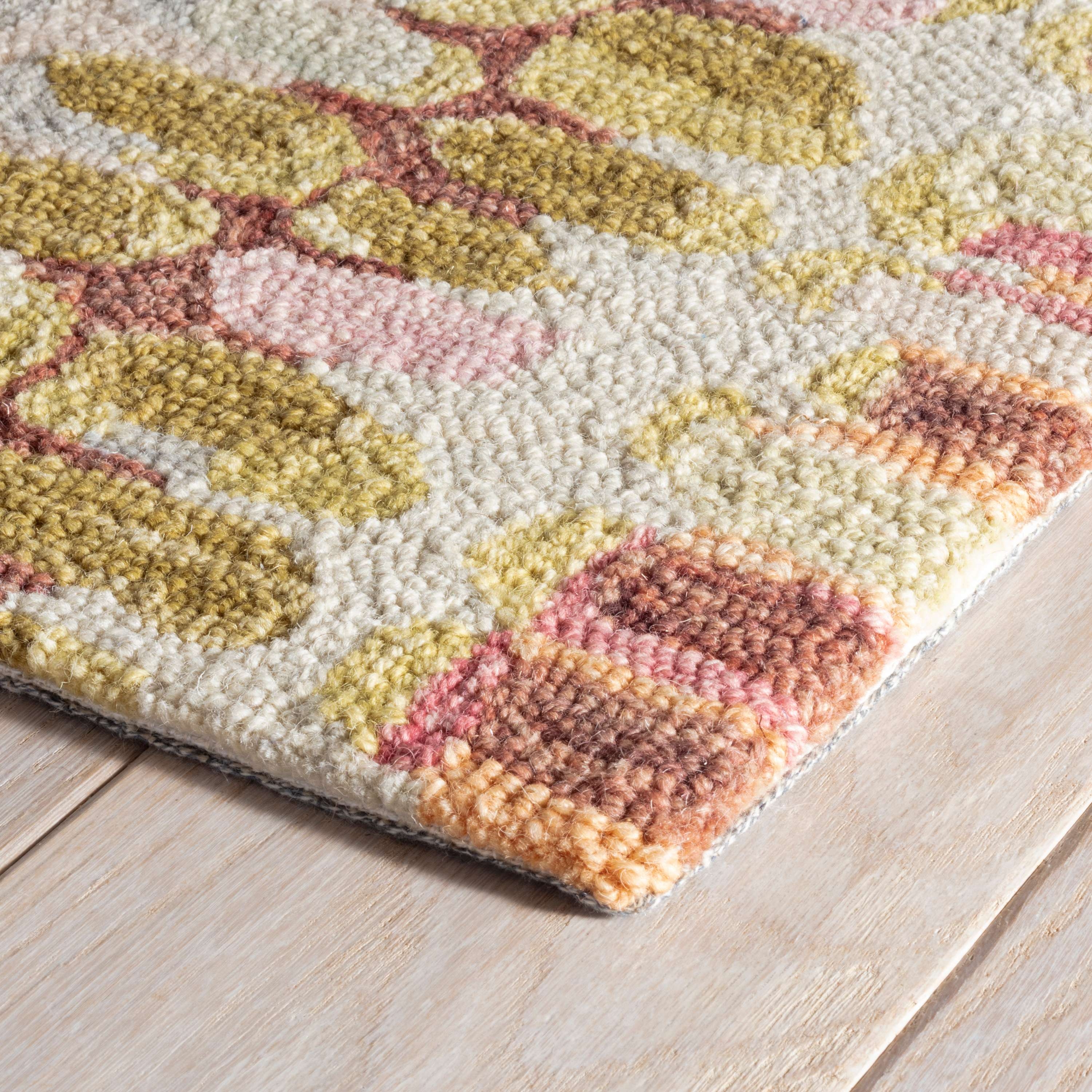 Paint Chip Pastel Hand Micro Hooked Wool Rug - Image 3