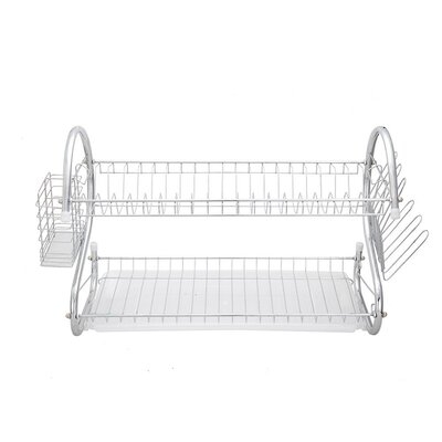 22-Inch 2-Tier Dish Drying Rack With Drainboard For Kitchen Collection - Image 0
