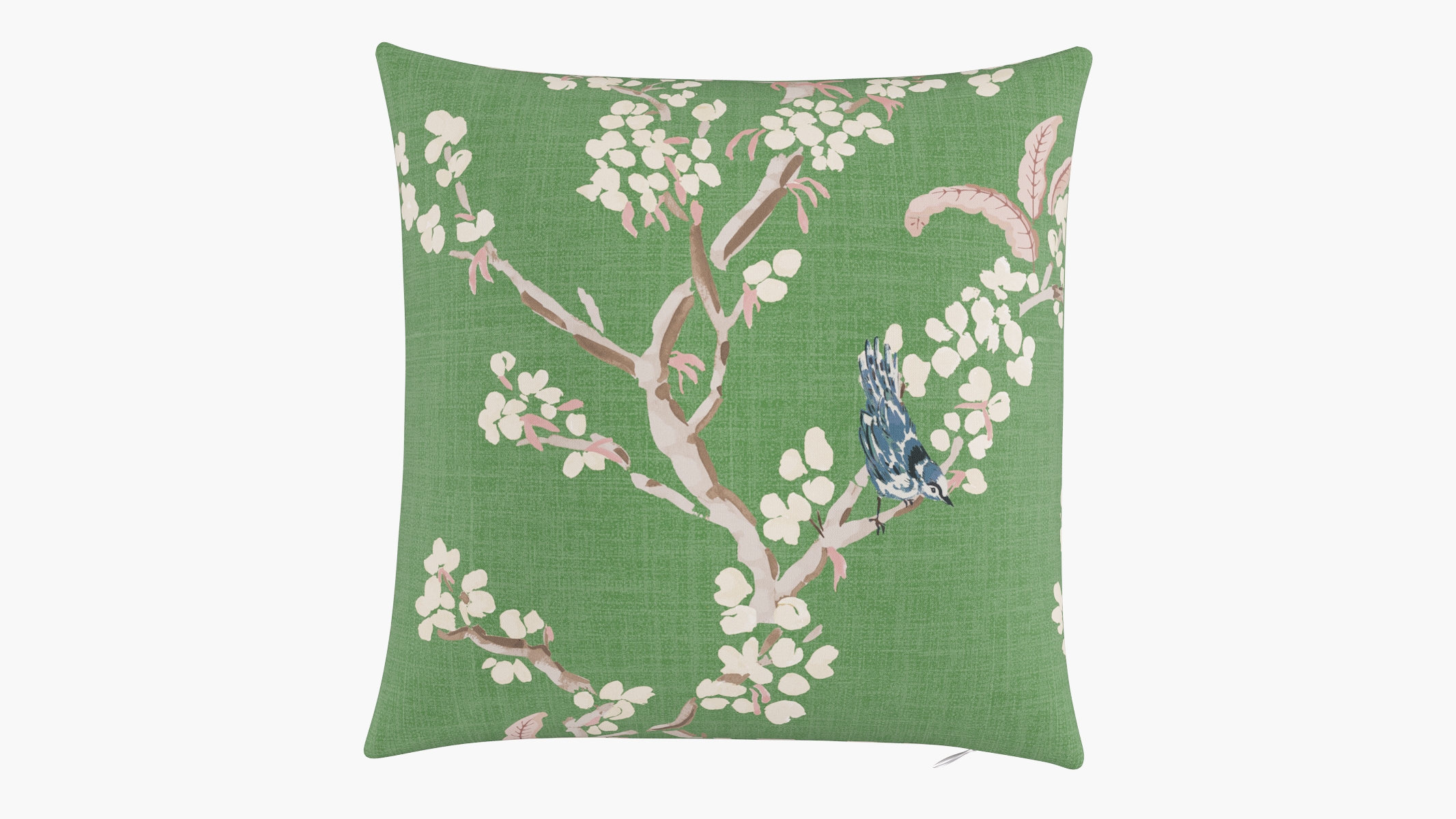 Throw Pillow 18", Jade Cherry Blossom, 18" x 18" - Image 0