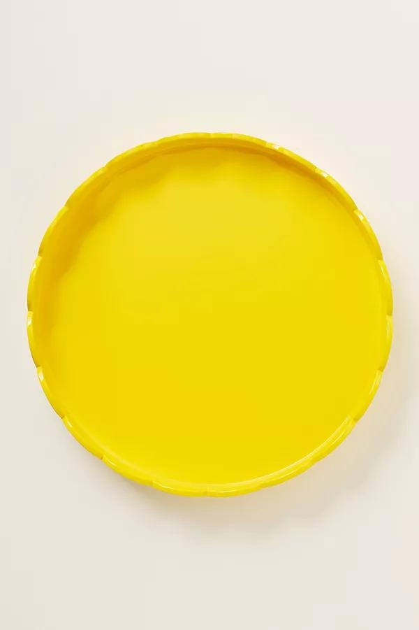 Yellow Round Scallop Tray - Image 0