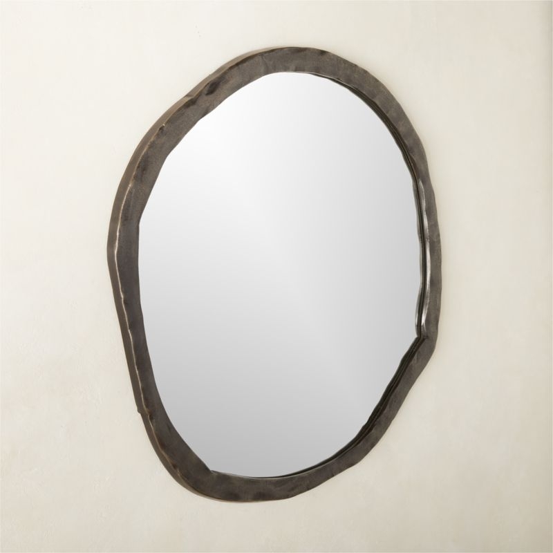 Abel Black Round Wall Mirror 34" - Image 1
