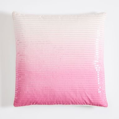 Ombre Sequin Pillow Cover, 18"x18", Magenta - Image 0