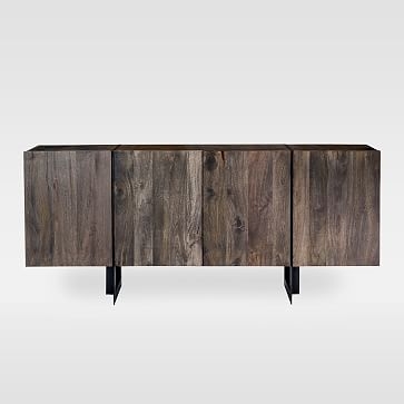 Modern Solid Wood + Iron Buffet, Mango Wood, Natural, 72.5" - Image 2