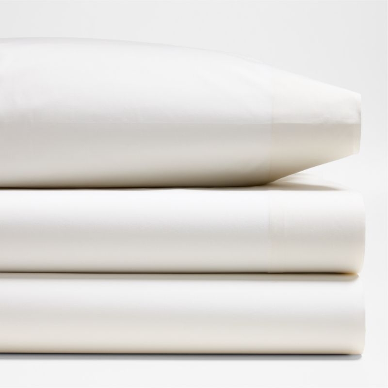 Everyday Snuggle Brushed Cotton Percale Pampas Ivory Kids Twin Sheet Set - Image 2