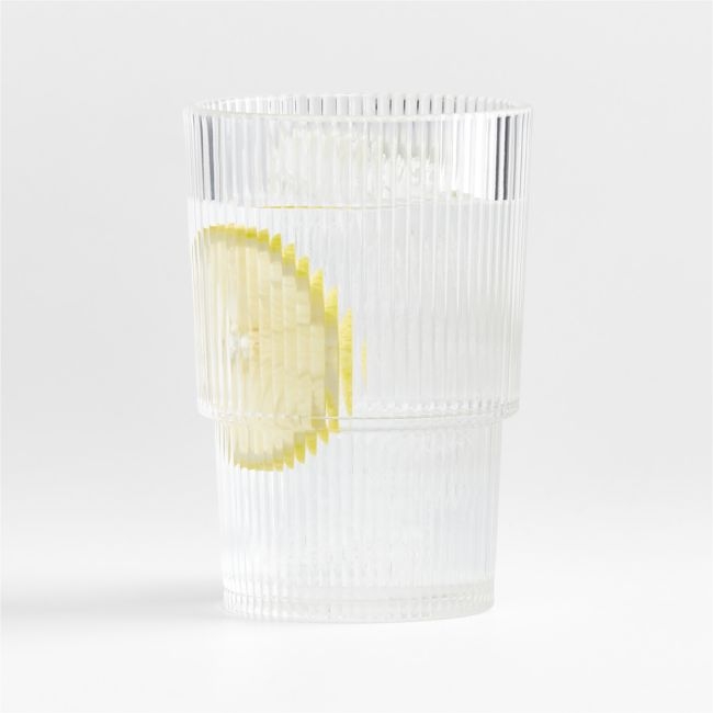 Atwell 16-Oz. Acrylic Stackable Ribbed Highball Glass - Image 0