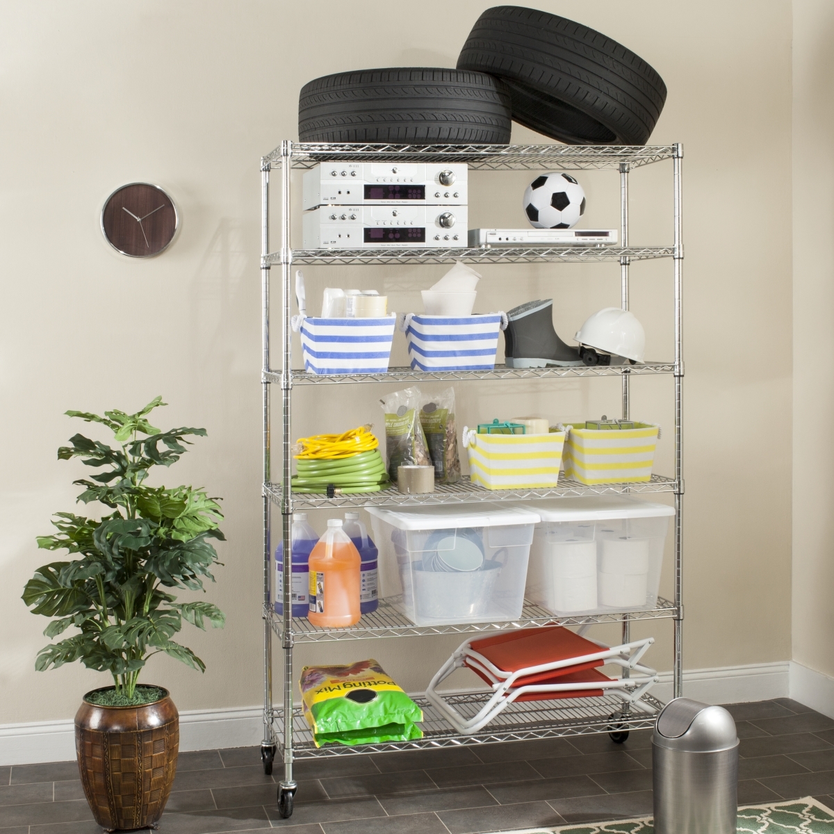 Juliet6 Tier Heavy Duty Shelf - Chrome - Safavieh - Image 1