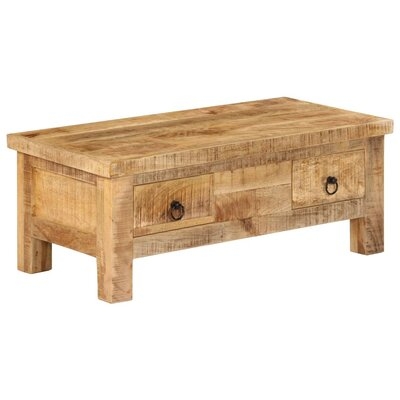 Solid Wood 4 Legs Coffee Table with Storage - Image 0