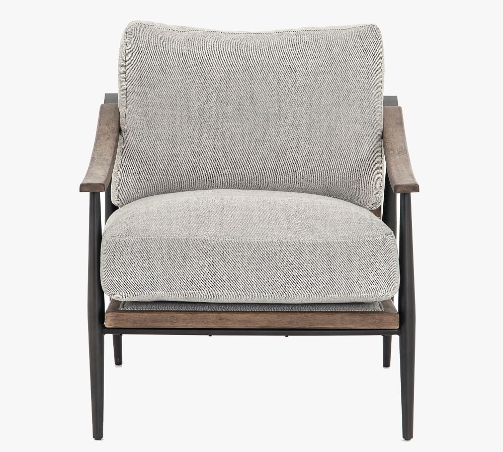 Lakeport Upholstered Armchair, Distressed Natural, Gray - Image 3
