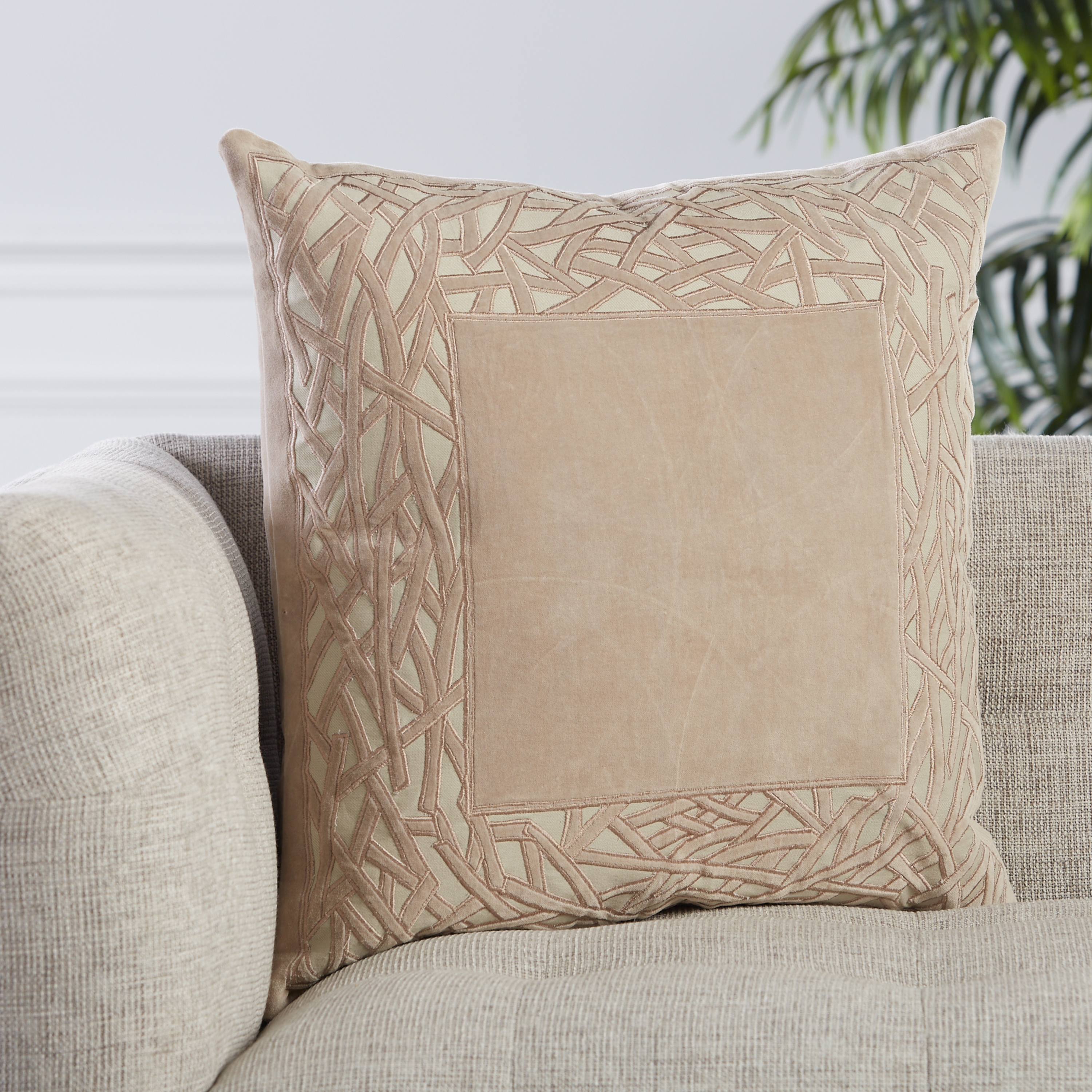 Design (US) Beige 22"X22" Pillow - Image 3