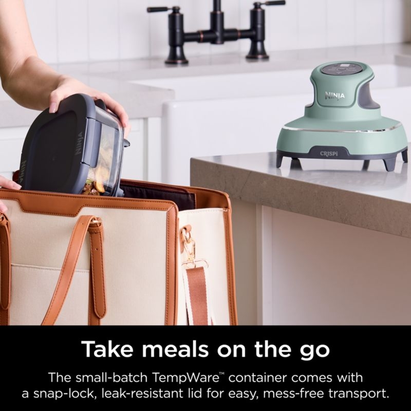 Ninja Crispi 4-in-1 Portable Glass Air Fryer Cooking System in Sage Green - Image 3