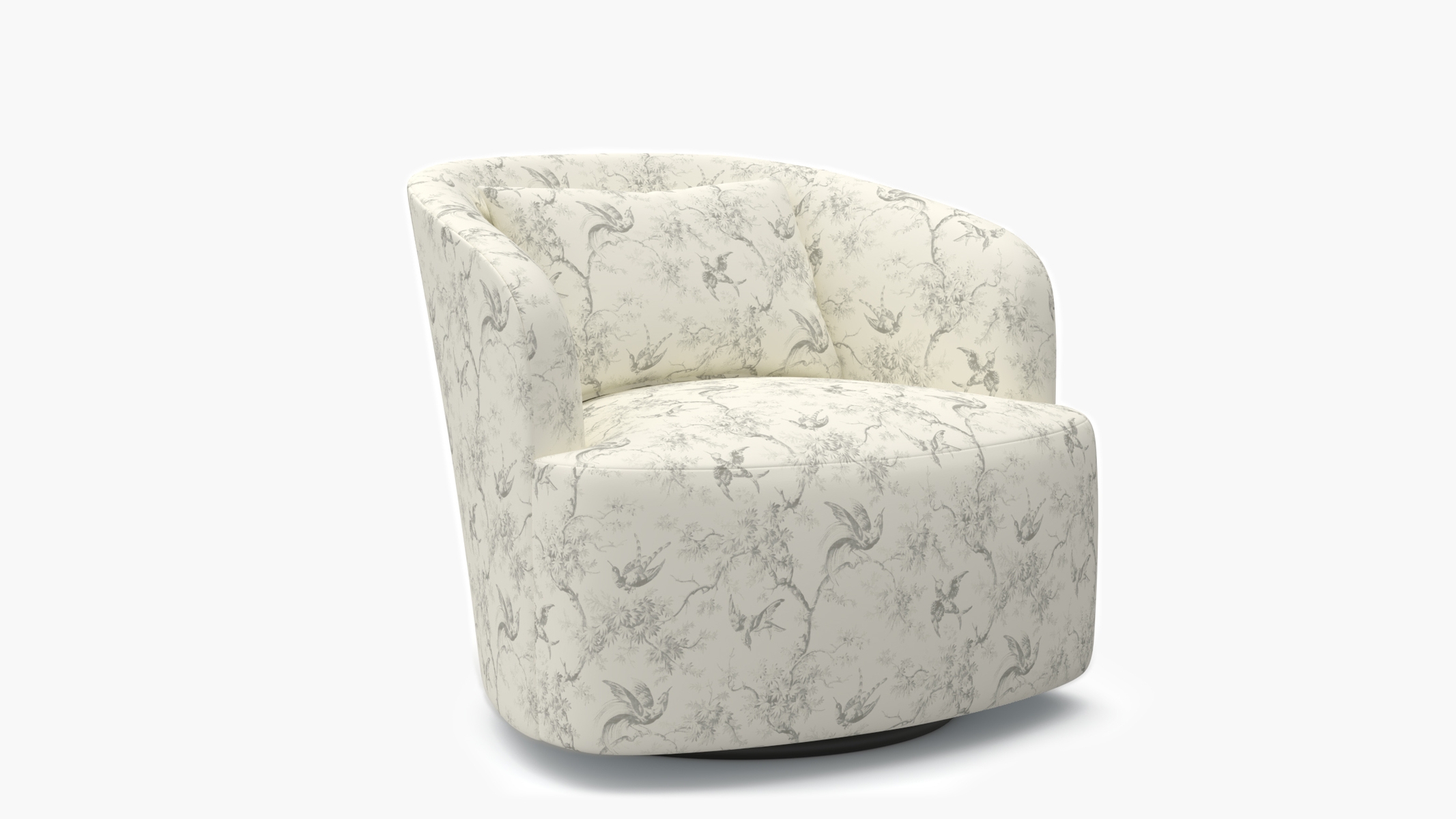 Deco Swivel Chair, Cream Swallows - Image 1
