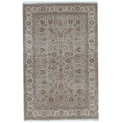 One-of-a-Kind Hand-Knotted Beige 4'6" x 7'1" Wool Area Rug - Image 0