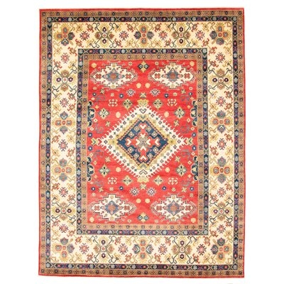 One-of-a-Kind Hand-Knotted New Age 8'11" x 11'7" Wool Area Rug in Red - Image 0