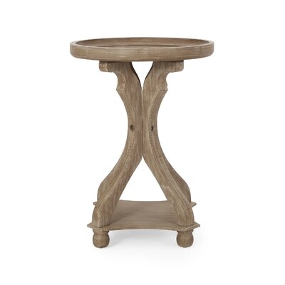 25.25'' Tall Tray Top Trestle End Table - Image 0