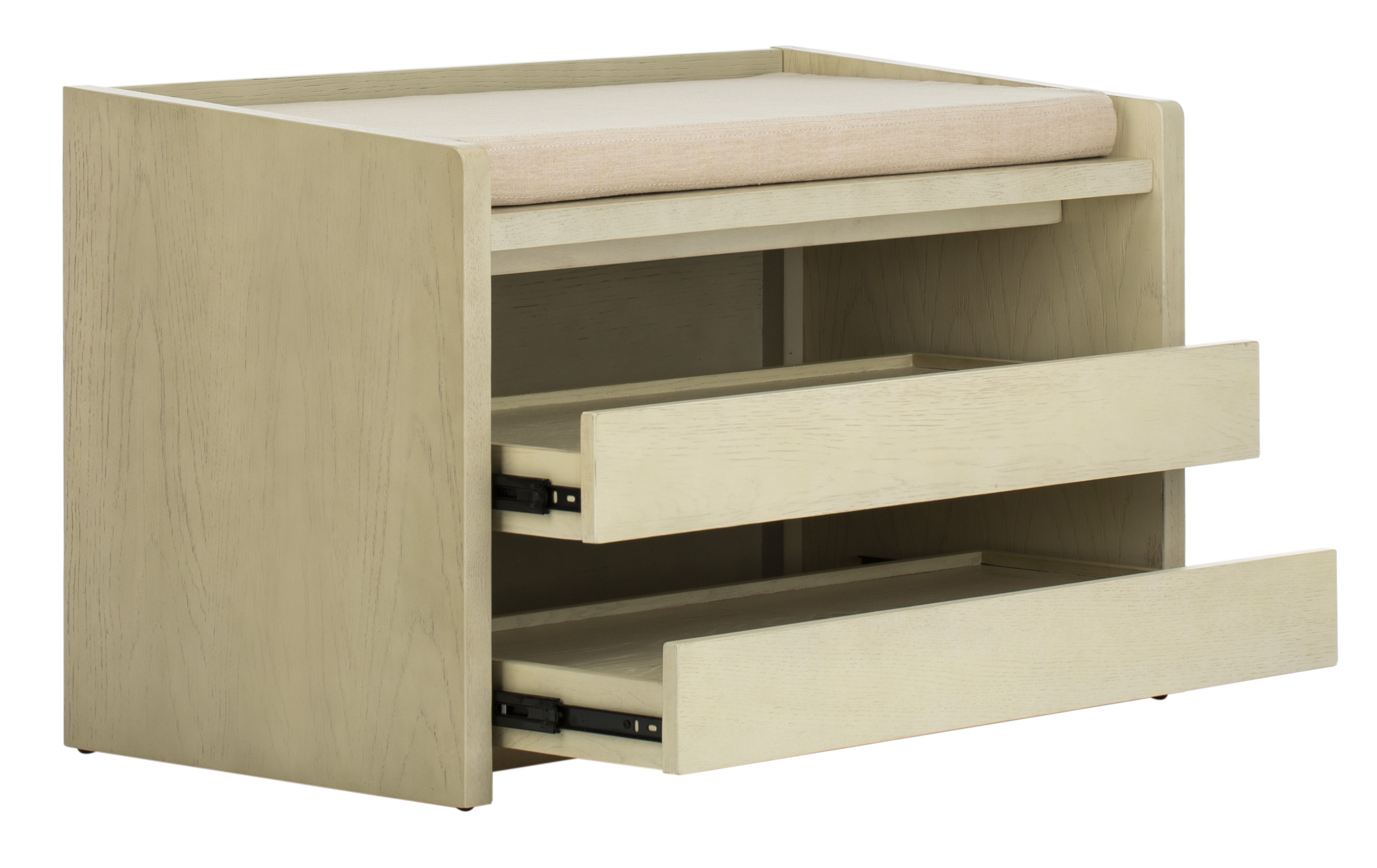 Percy Storage Bench - White Wash/Beige - Safavieh - Image 1