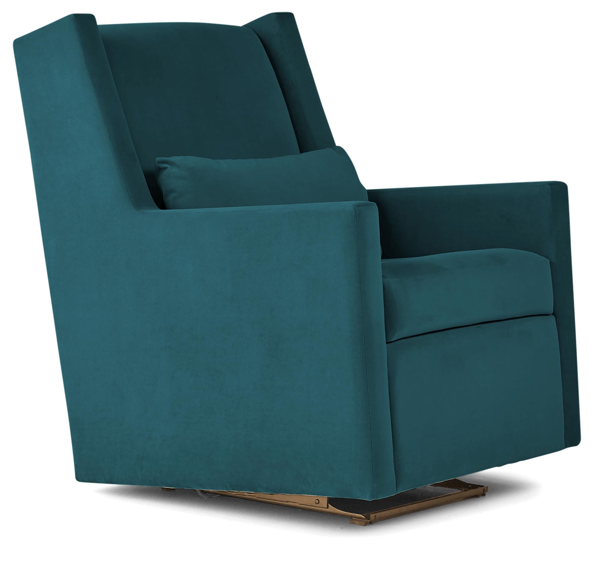 Blue Nina Mid Century Modern Glider - Lucky Turquoise - Image 1