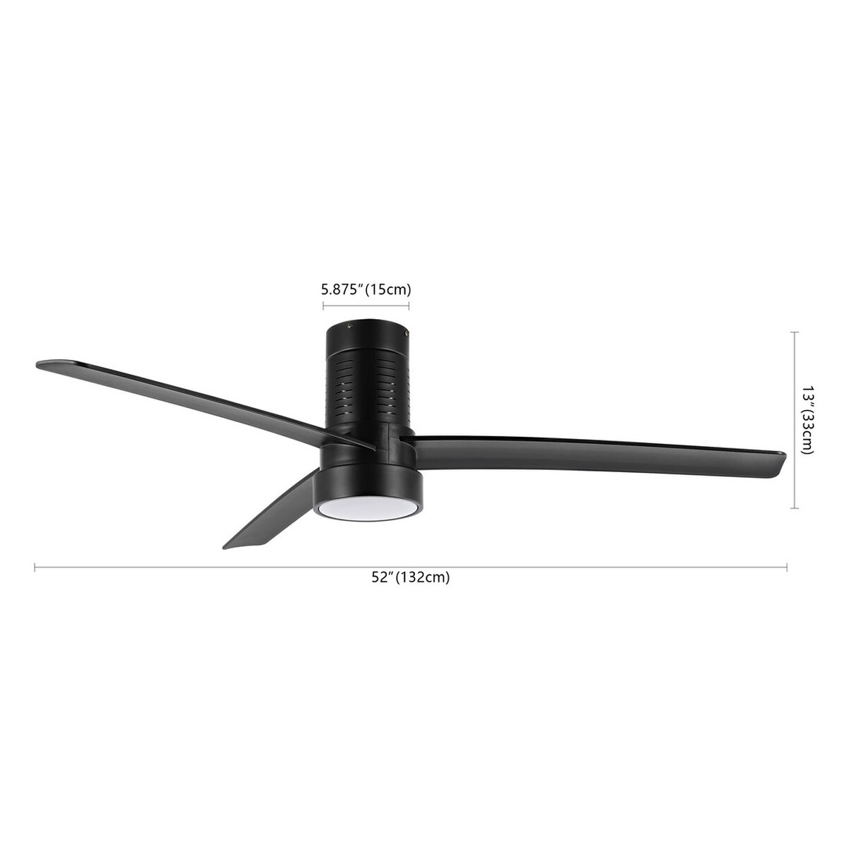 Dylas Led Lt 52" Ceiling Fan - Black - Safavieh - Image 3