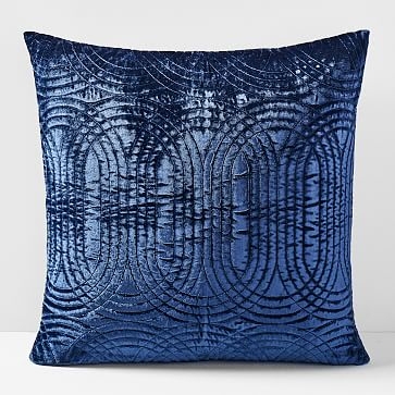 Lush Velvet Infinity Quilted Pillow Cover, Midnight, Single - Image 0