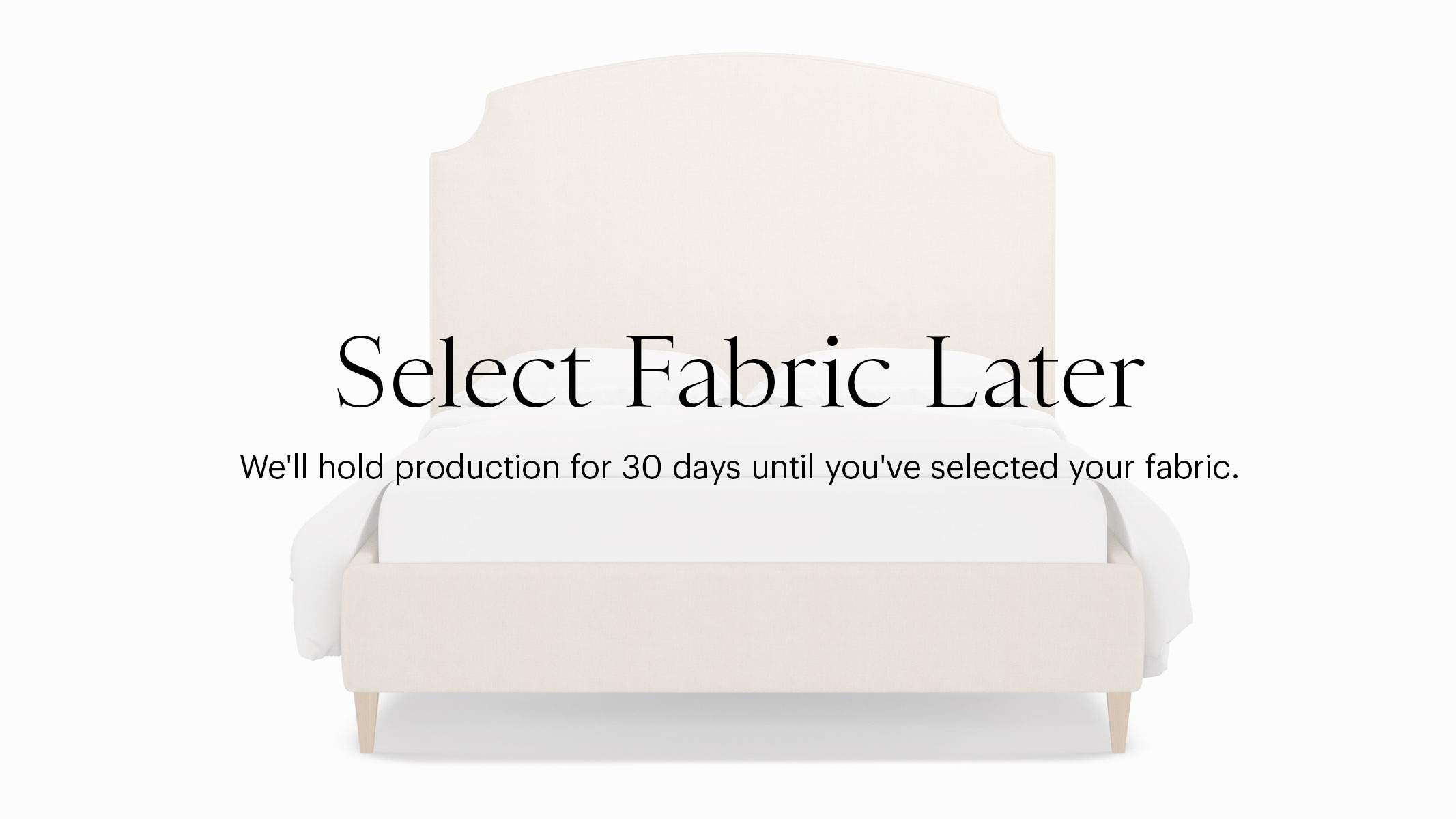 Cove Bed, Buy Now, Decide Later, Natural Square Tapered Leg, King - Image 0